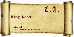 Bing Noémi névjegykártya